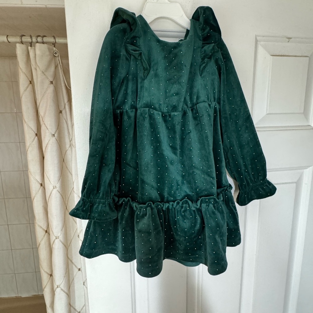 Tahari Forest Green Velvet Dress